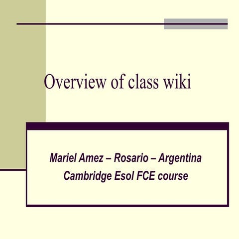 Overview Of Class Wiki