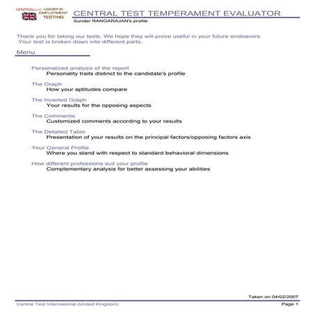 Personality Evaluater