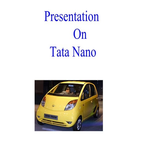 Presentation On Tata Nano 