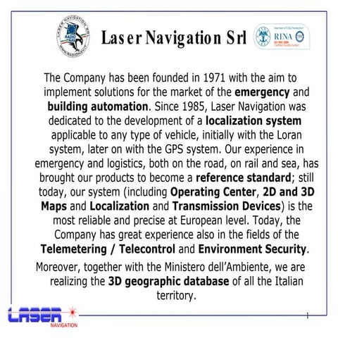 Laser Navigation product - Introduction -