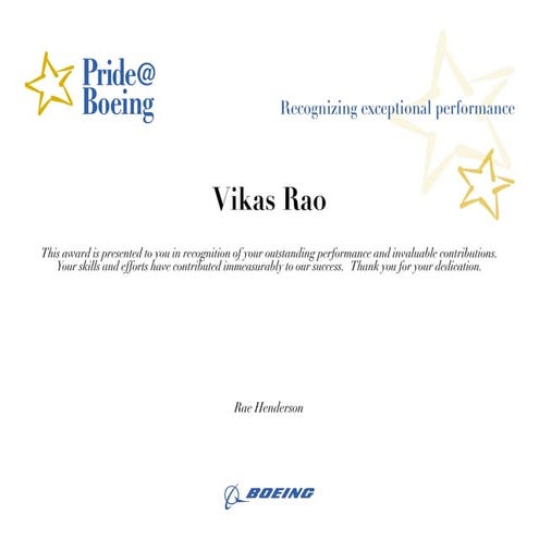 Pride Boeing Recognition Award | PDF