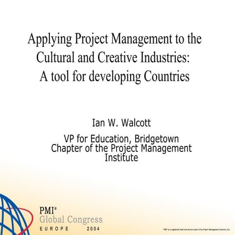 Project Management In The Cultural Industries