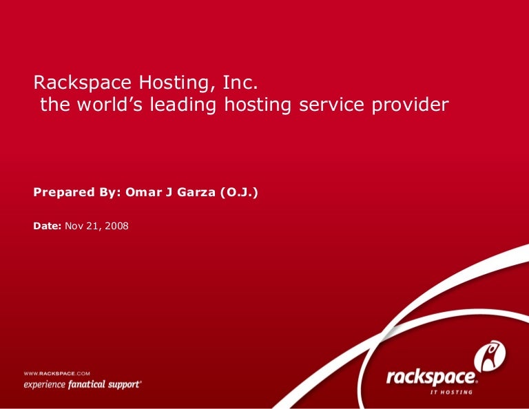 Rackspace Hosting Presentation