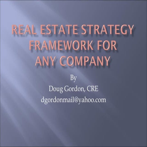 Real Estate Strategy Framework Fortune 500 Presentation