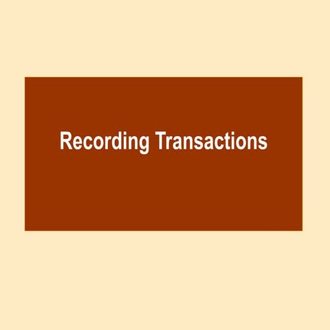 Recording Transactions