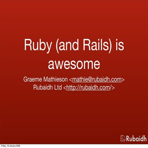 Ruby And Rails Is Awesome | PDF