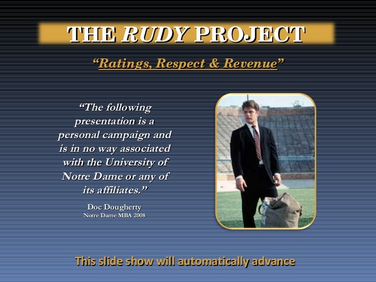 The Rudy Project - A personal campaign to encourage NBC to nationally…