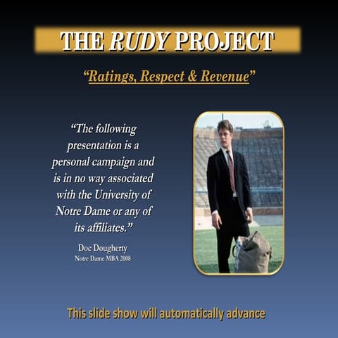The Rudy Project - A personal campaign to encourage NBC to nationally broadca...