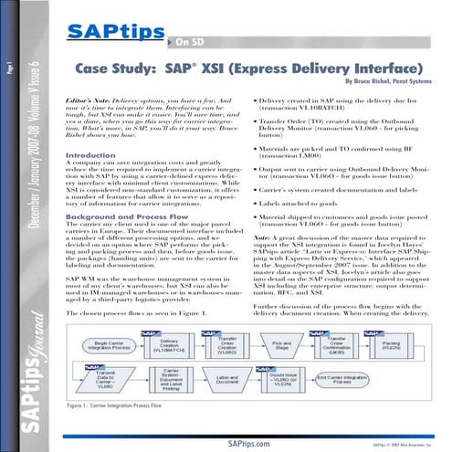 SAP XSI Carrier Integration Technology