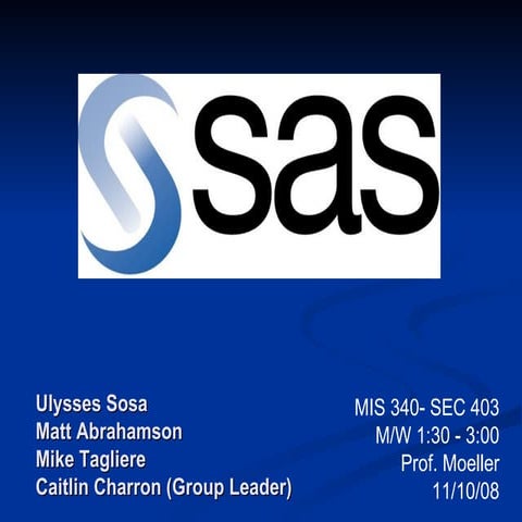 SAS Software Sales Pitch to KIA Motors