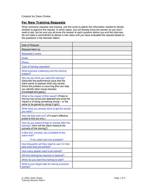 Sample_Training_Requirements_and_Deliverables_Map | PPT