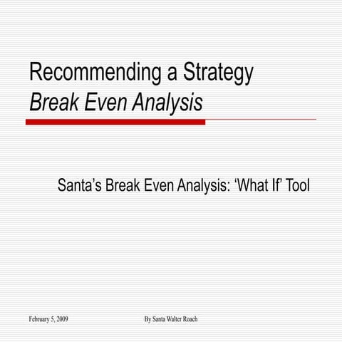 Break even analysis | PPTX