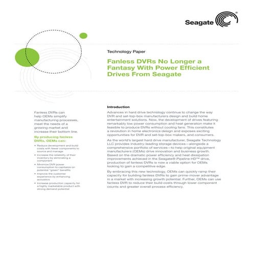 Seagate Technology Paper Pdf