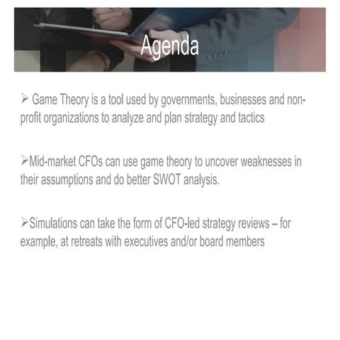 Simulations & Game Theory  Tools For Cf Os V 9