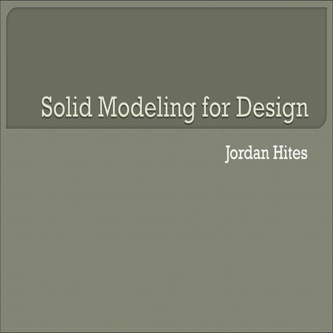 Solid Modeling For Design