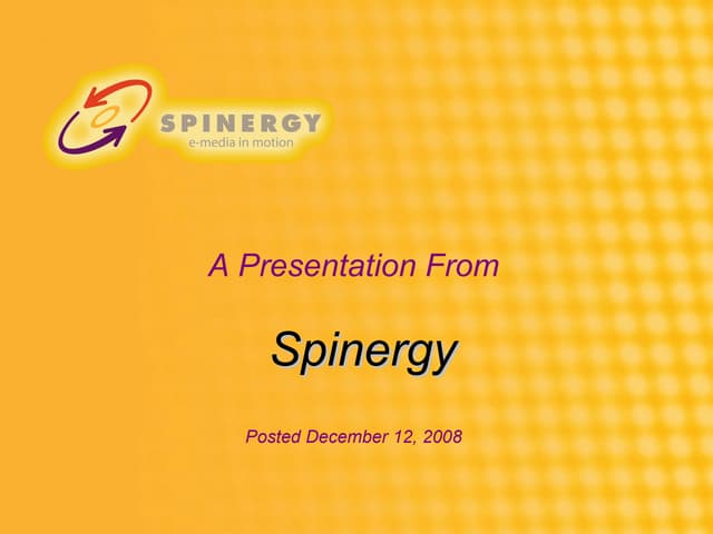 Spinergy Slides 12 2008