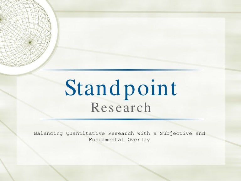 Standpoint Presentation 03 01 09 Y