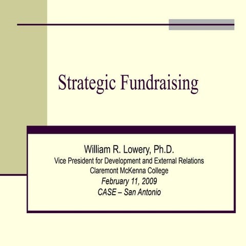 Strategic Fundraising