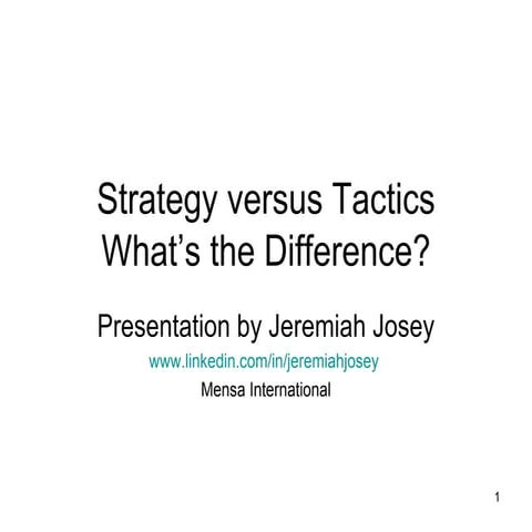 Strategy Versus Tactics Presentation 20081029
