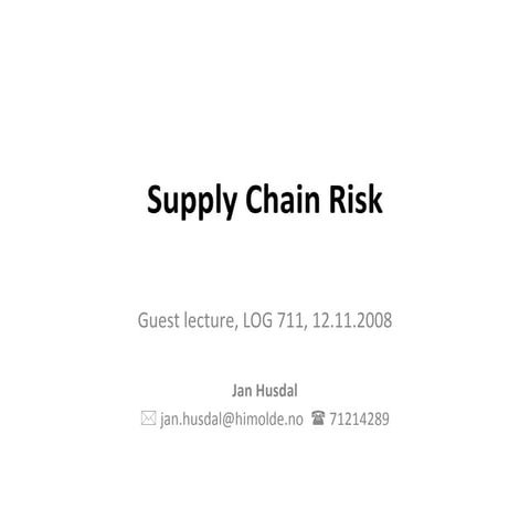 Supply Chain Risk