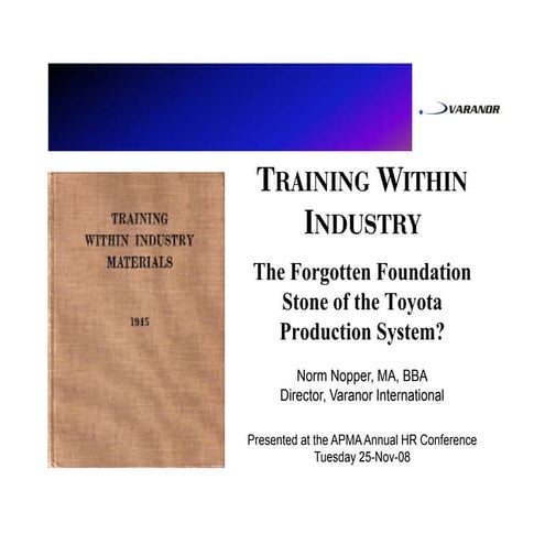 Twi, Foundation Of Tps   N. Nopper, Apma, 25 11 08