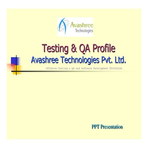Testing & Qa   Avashree Technologies Pvt. Ltd. V1.0