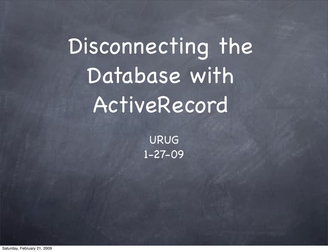 Disconnecting the Database with ActiveRecord