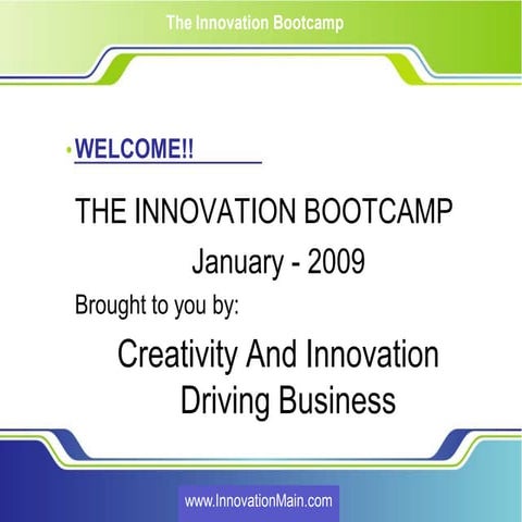 The Innovation Bootcamp University of California Irvine Presentation by Sanja...
