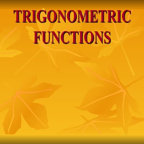 Trigonometric Functions Right Triangles