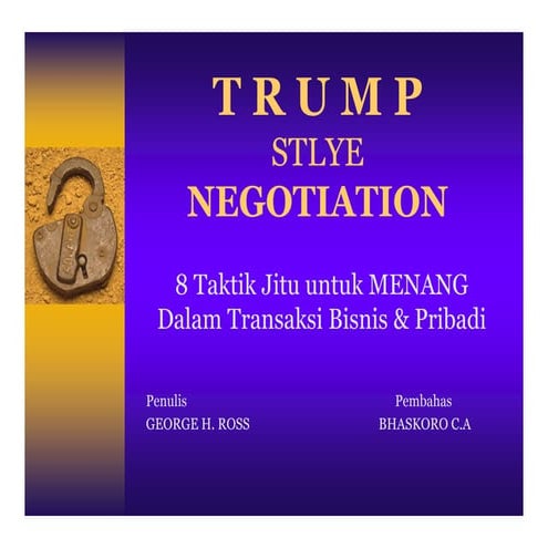 Trump Style In Negotiation | PDF