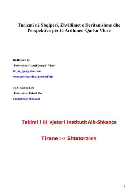 Turizmi Në ShqipëRi Dhe Prespektiva...