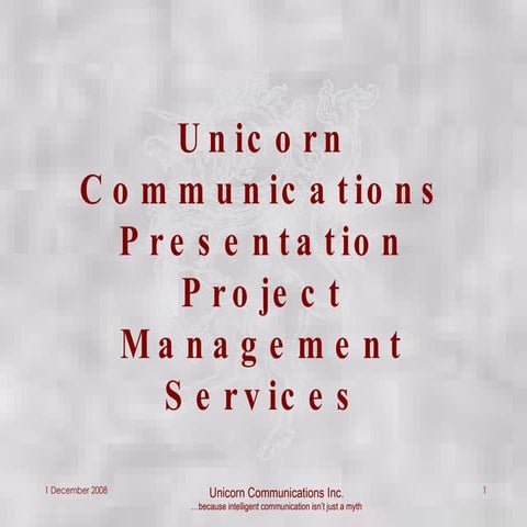 Unicorn Project Mgmt Presentation