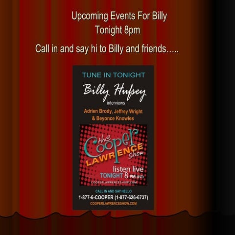 Upcoming Events For Billy