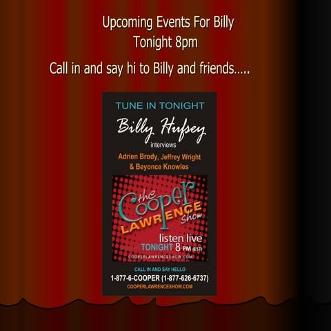Upcoming Events For Billy
