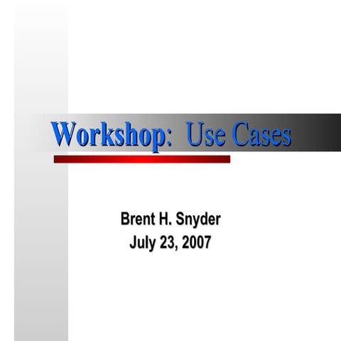 Use Case Workshop