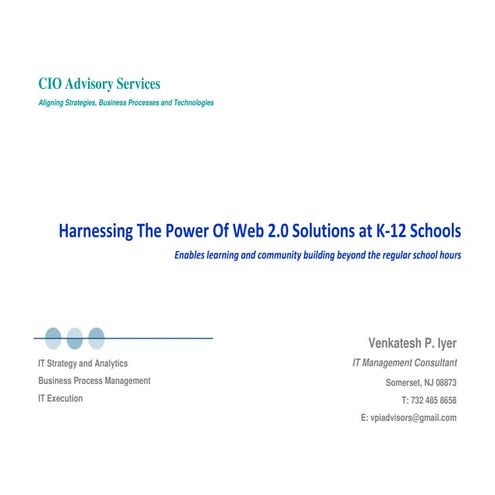 Web 2.0 for Schools/ Education Institution