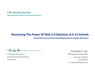 Web 2.0 for Schools/ Education Institution