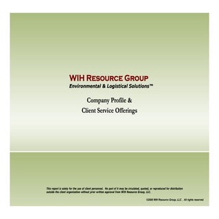 WIH Resource Group Company Overview