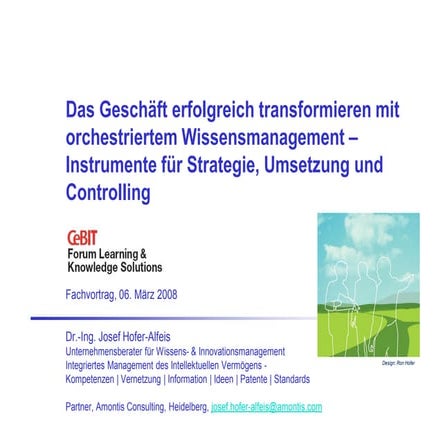 Instrumente für Strategie, Umsetzung und Controlling im Wissensmanagement