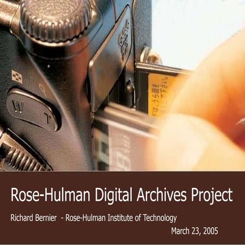 Rose-Hulman Digital Archives Project
