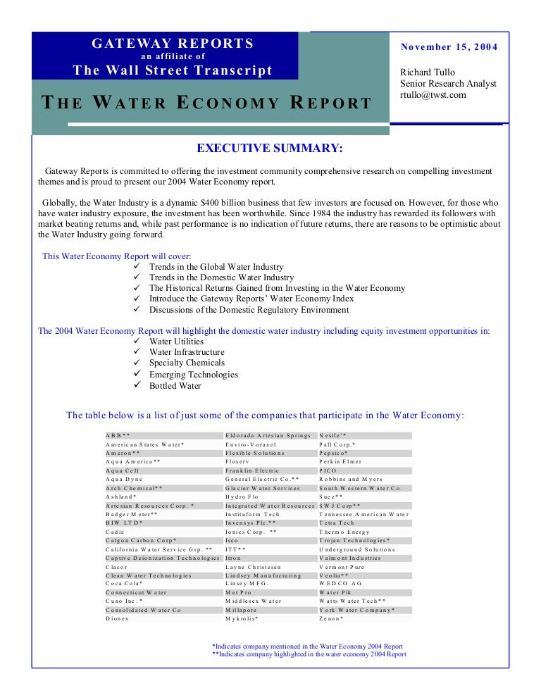 Water Report
