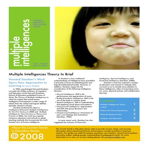 Multiple Intelligences Newsletter