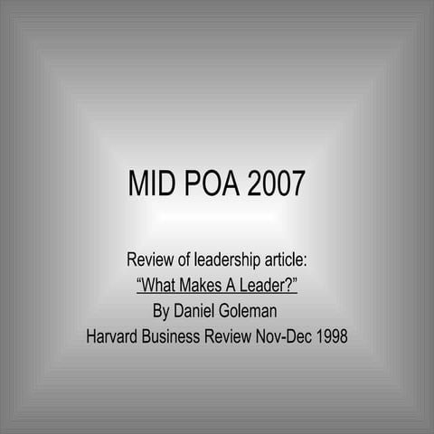 What Makes A Leader 2007