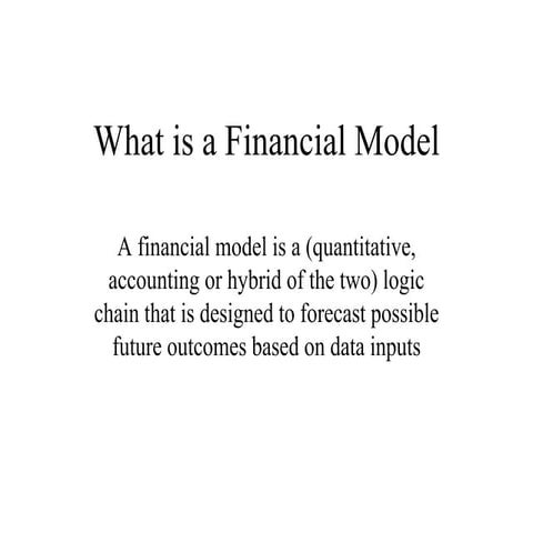 What Is A Financial Model | PPT