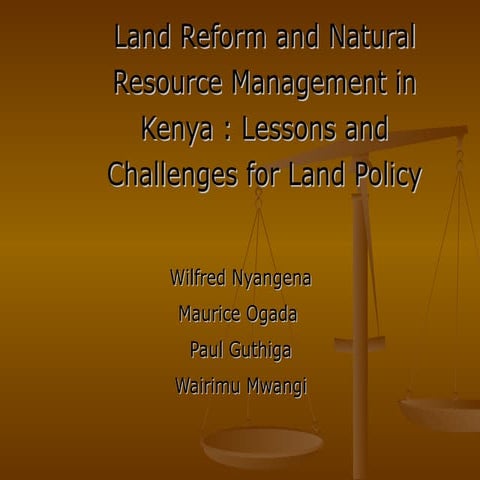 Wilfred Land Reform And Nrm In Kenya  30th J Ul08 New