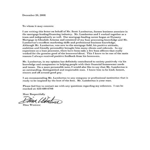 Letter of Recommendation | PDF