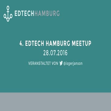 A.I. in E-Learning | Wilhelm Klat | 4. EdTech Hamburg Meetup 