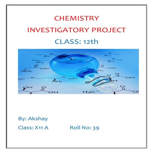 Chemistry inveatigatory project on setting of cement