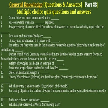 General Knowledge [Questions & Answers] | Part 80 | | PDF