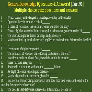 General Knowledge [Questions & Answers] | Part 80 | | PDF